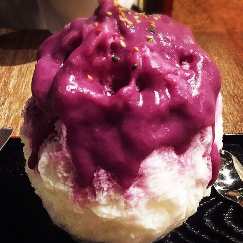 かき氷　濃厚紫いも牛乳(和kitchen かんな （和キッチン かんな）)の写真