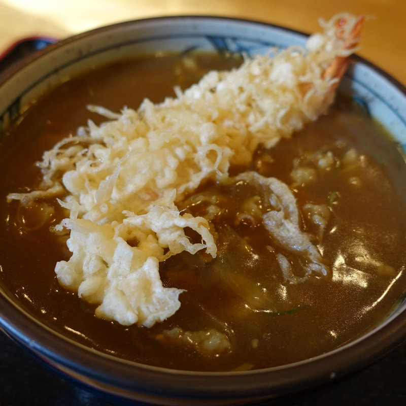 カレーうどん+えび天(大阪うどん・そば てんま )の写真