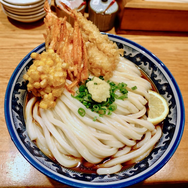 海老天ぶっかけ(釜たけ流 うめだ製麺所 )の写真