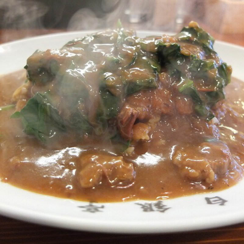 カツカレー ほうれん草トッピング(白銀亭)の写真