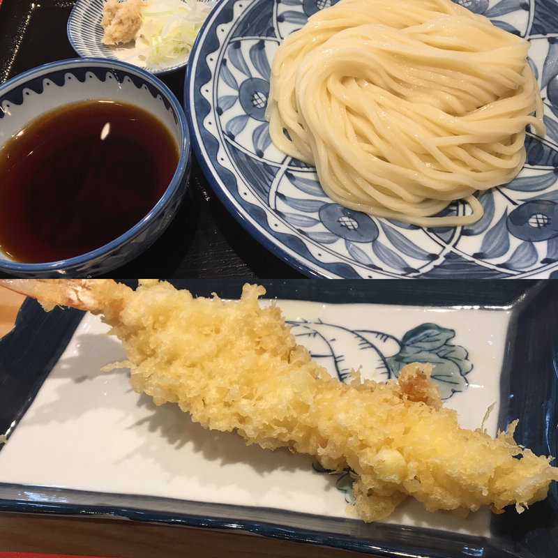 海老天ざるうどん(き田たけうどん)の写真