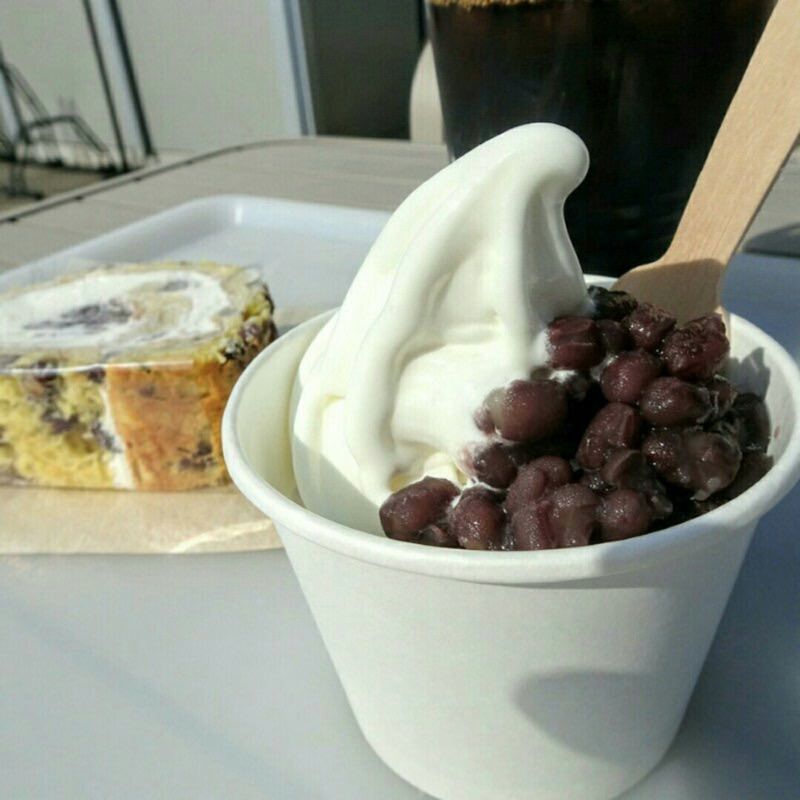 しゅまり小豆のソフトクリーム(選果工房)の写真