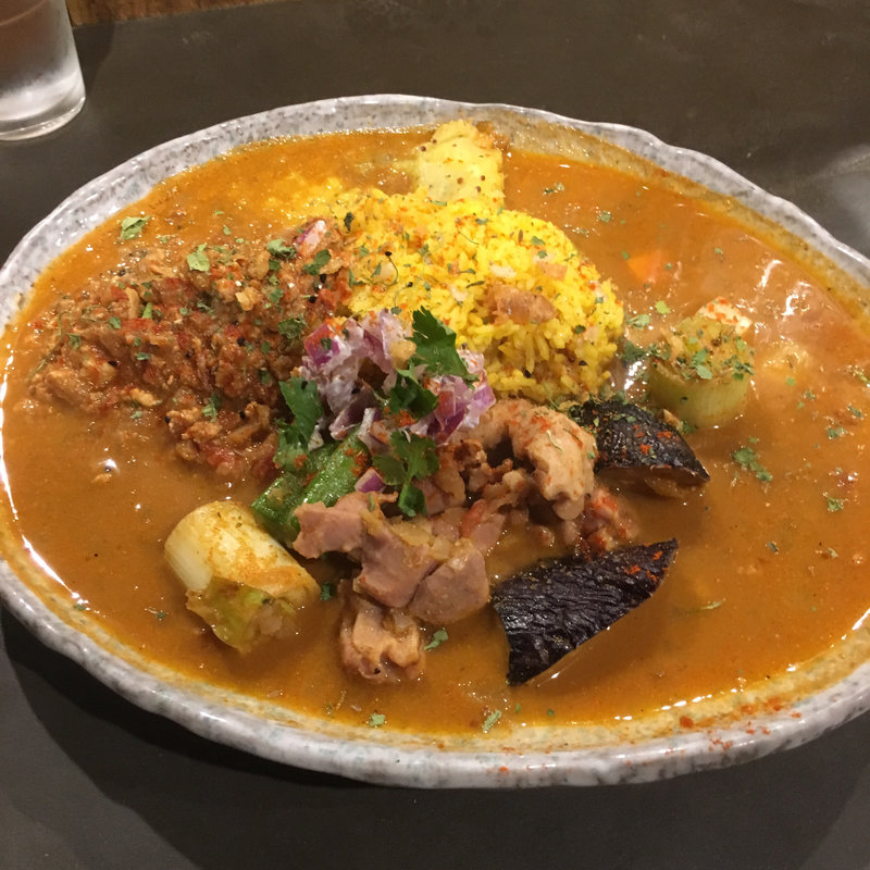 鴨と白ネギのカレー+ミニキーマ(ツキノワカレー )の写真