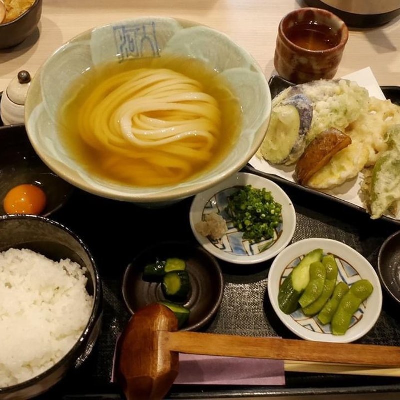 ひやかけの野菜天セット(本格手打うどん 大河)の写真