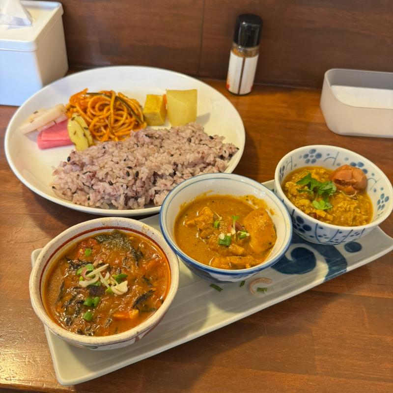 カレー3種盛りのセット(初台スパイス食堂 和魂印才たんどーる)の写真
