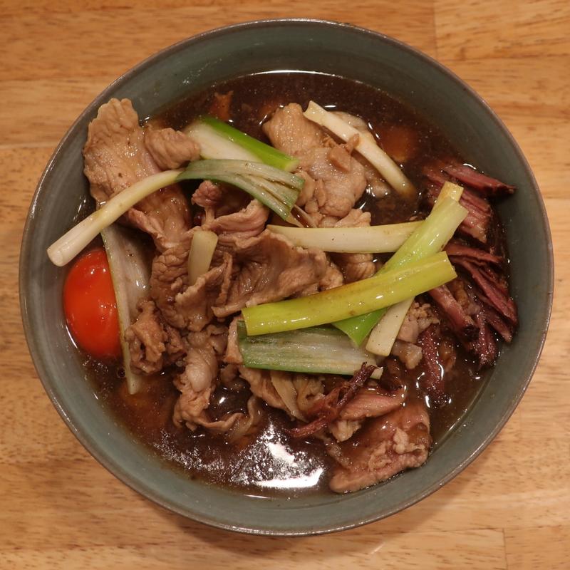 肉南蛮(極太平打ち)(だしと麺 遊泳)の写真