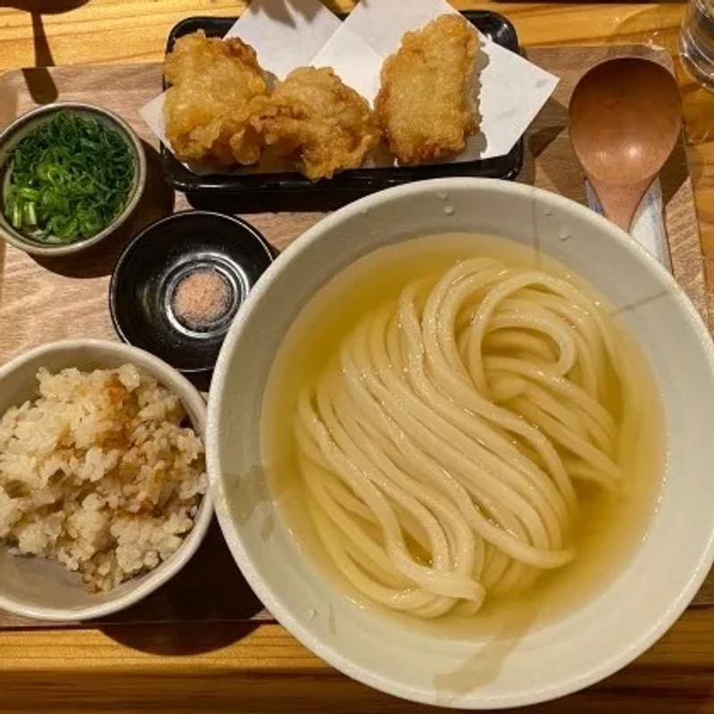 とり唐天うどんセット(やたがらす UDON（旧名：酒とうどん 一福）)の写真