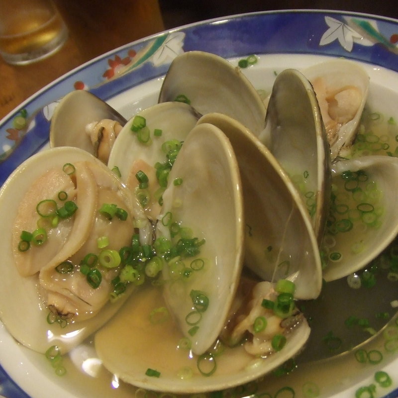 ハマグリの酒蒸し(おかめ)