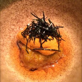 agedashi pumpkin with uni on top(San Shi Go)