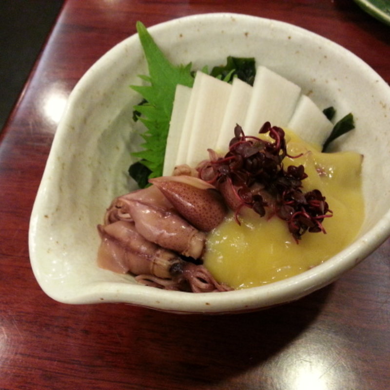 山うどとほたるいか酢味噌(心洗庵(しんせんあん))