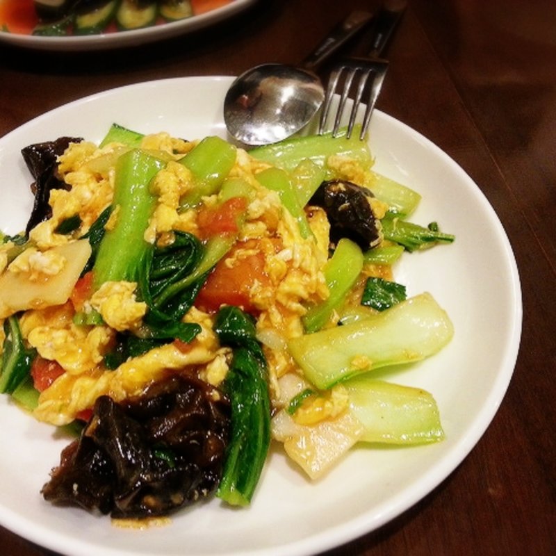 ふんわり玉子とトマトの炒め(刀削麺・火鍋・西安料理 XI’AN(シーアン)新宿西口店)