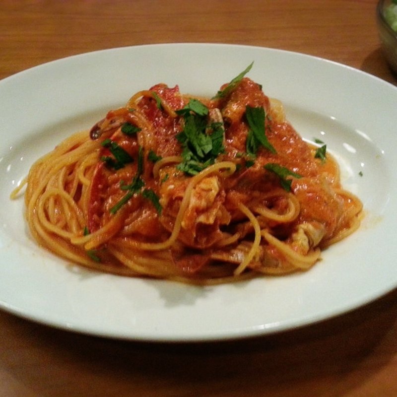 渡り蟹のトマトクリームソース(トラットリア リアナ)