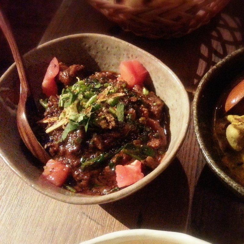 ほうれんそうとマトンのカレー(カッチャル バッチャル )