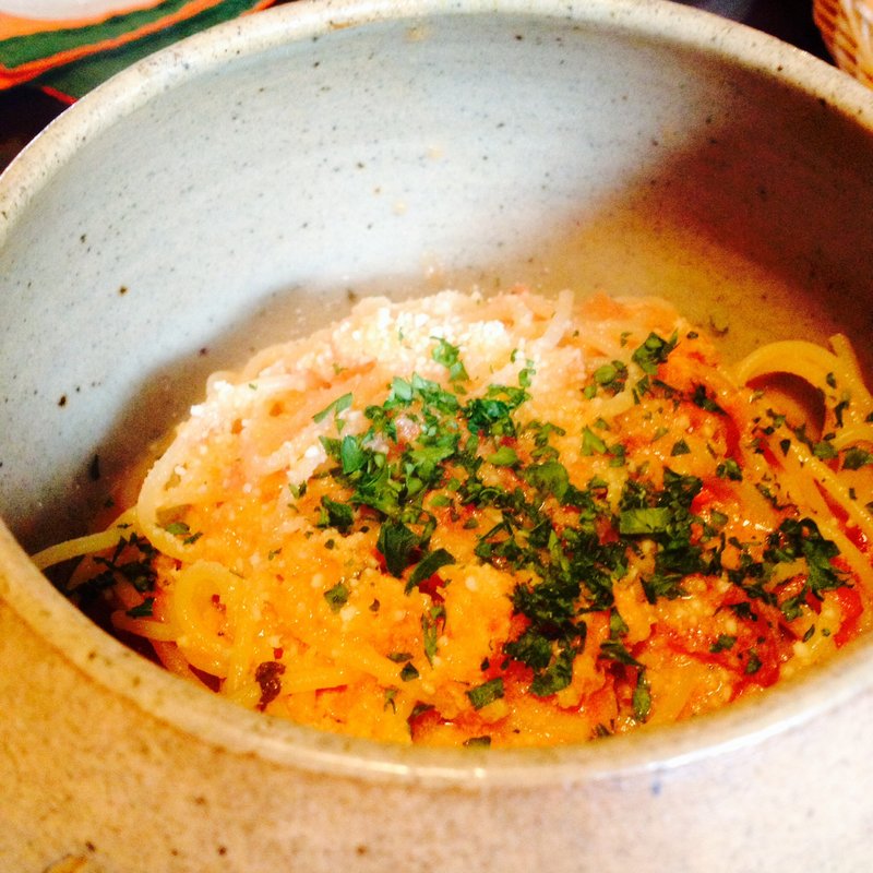 カニのトマトクリームパスタ(天然酵母パン＆キッチンMadoka)