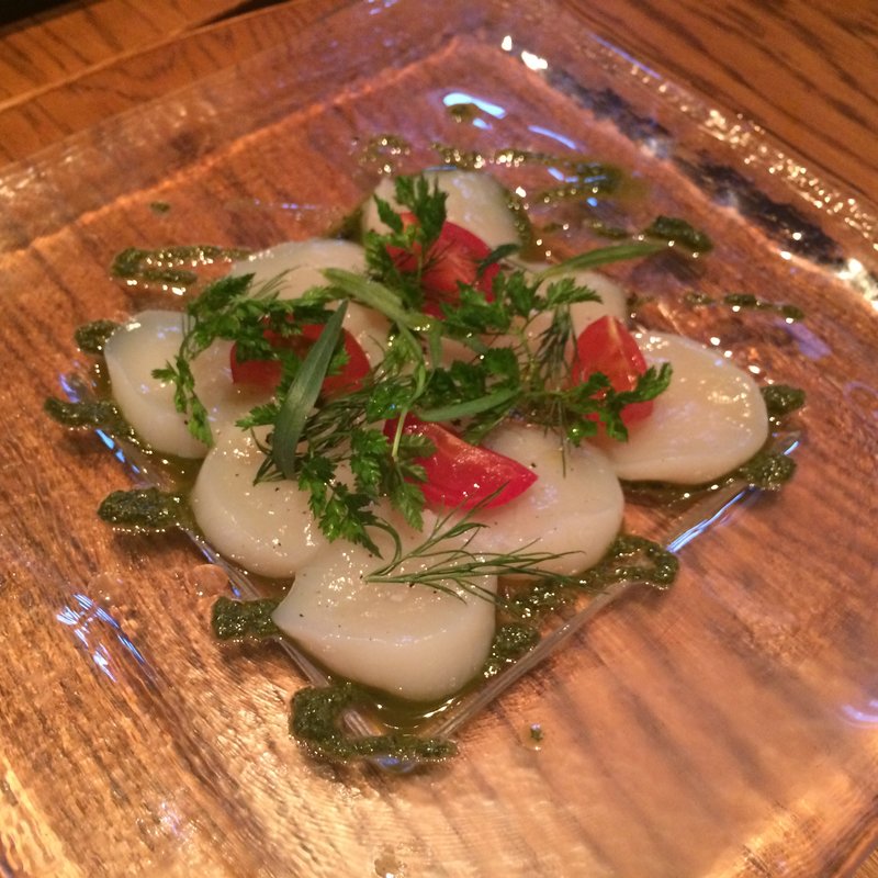 ホタテのカルパッチョ(マーサーブランチエビスヒルサイド)