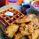 Korean Chicken Wings and Waffles