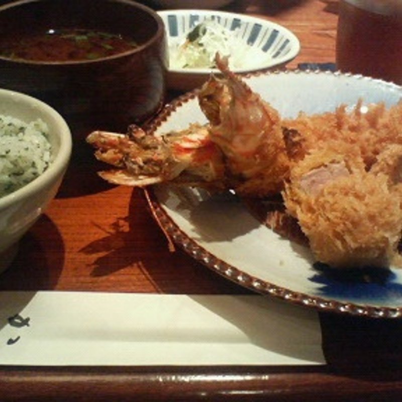 特大車海老盛り合わせフライ定食(かつ吉 新丸ビル店 （カツキチ）)