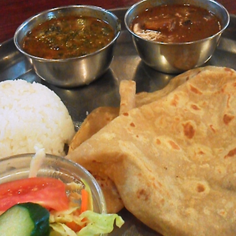 カレーとチャパティ(アーンドラ·キッチン)