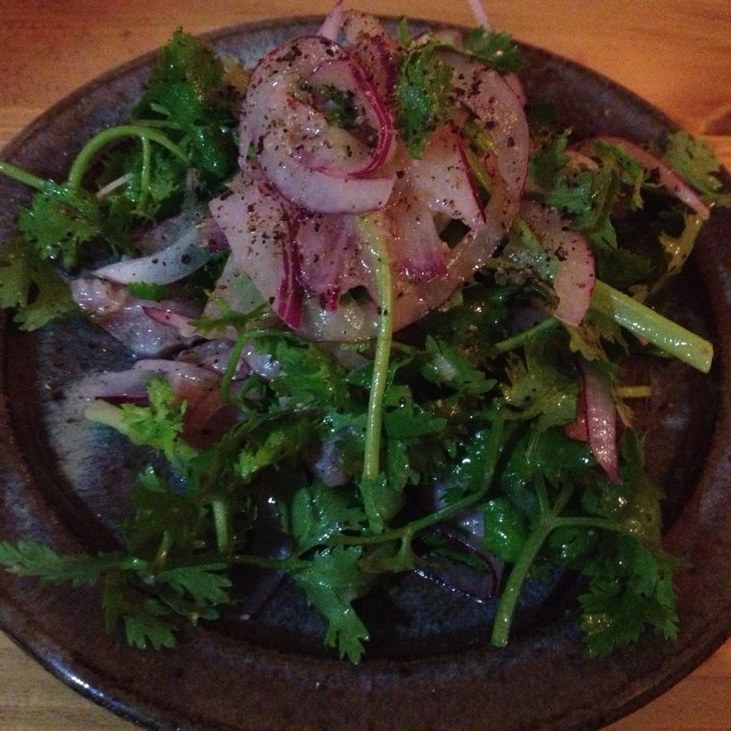 鮪とパクチーのセビーチェ(オーツキ食堂)