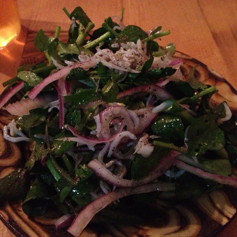 クレソンと玉ねぎのセビーチェ(オーツキ食堂)