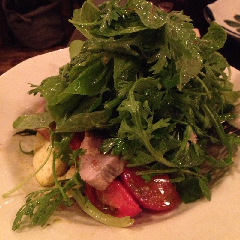 鰹とフルーツトマト・水ナスのサラダ(organ)