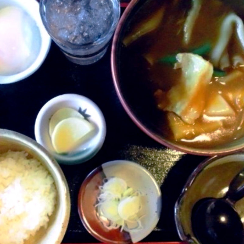 カレーひもかわセット (麺処酒処ふる川 暮六つ 相生店 )