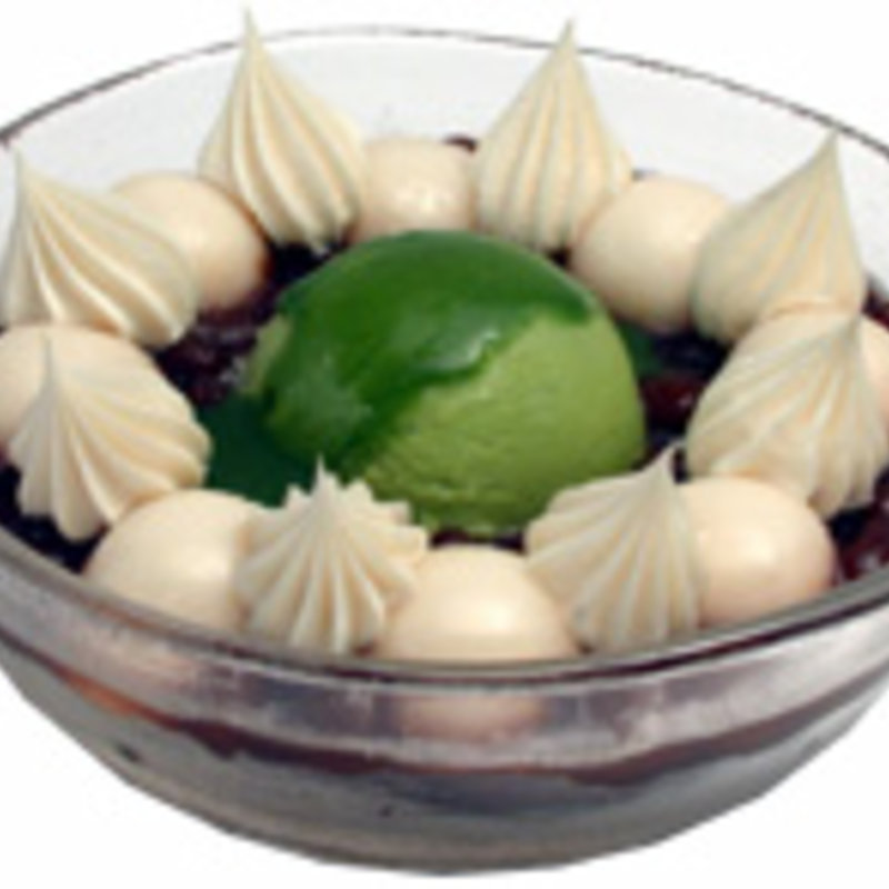 冷やし抹茶白玉ぜんざい(葛飾 伊勢屋 亀有本店)