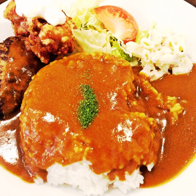 ハンバーグと鶏から南蛮カレー(POP)