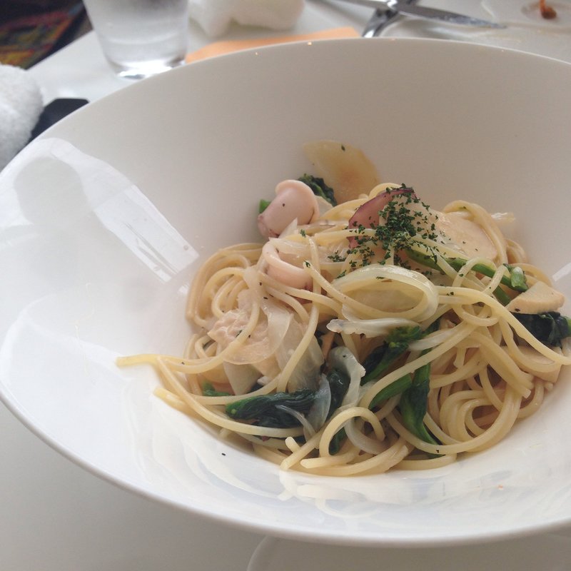 ヤリイカと小松菜のオイルパスタ(Fusion21 （フュージョンニジュウイチ）)