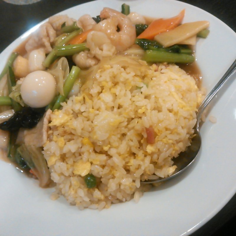 五目あんかけチャーハンセット(中華料理 唐園)