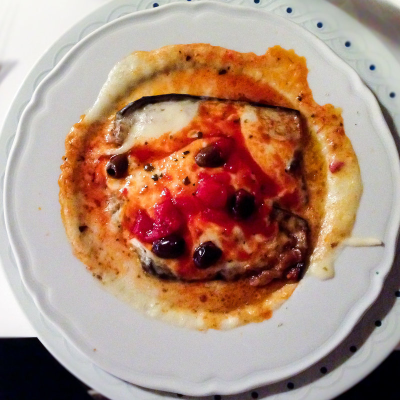 Aubergines - Eggsplants with mozzarella cheese(Osteria Giulietta e Romeo )