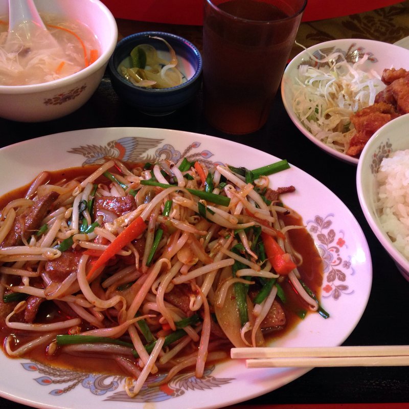 ニラレバ定食(味宝楼 瓦町店)