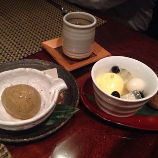 ほうじ茶アイスとあんみつ(Kyoya)