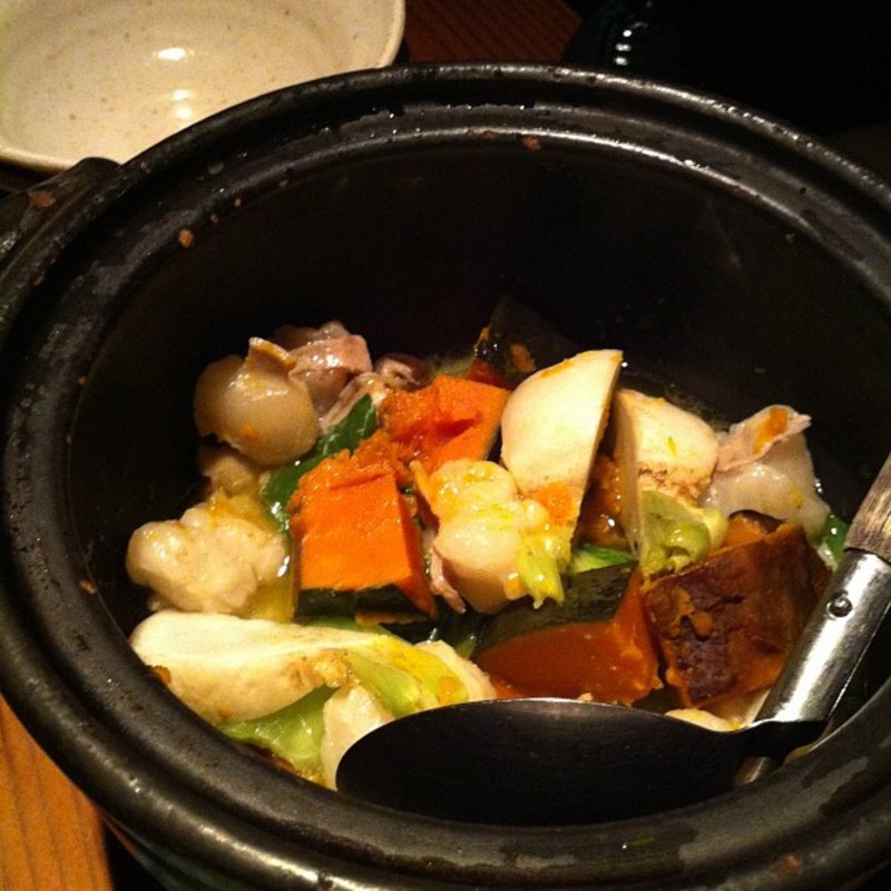 ホソと季節野菜のガーリックバター蒸し(おにかい)