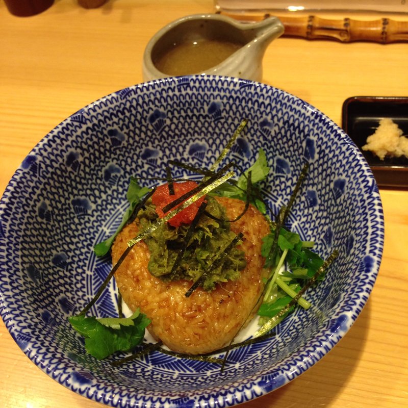 焼きごはん＆ふき味噌＆明太子。(銀座 篝)