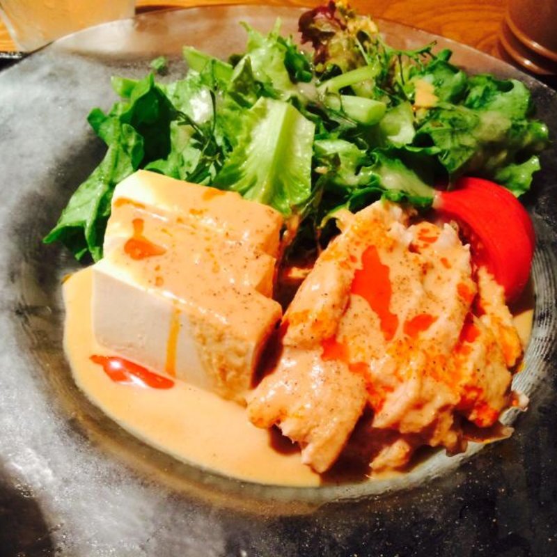 蒸し鶏のバンバンジー(熊本居酒屋 新市街)