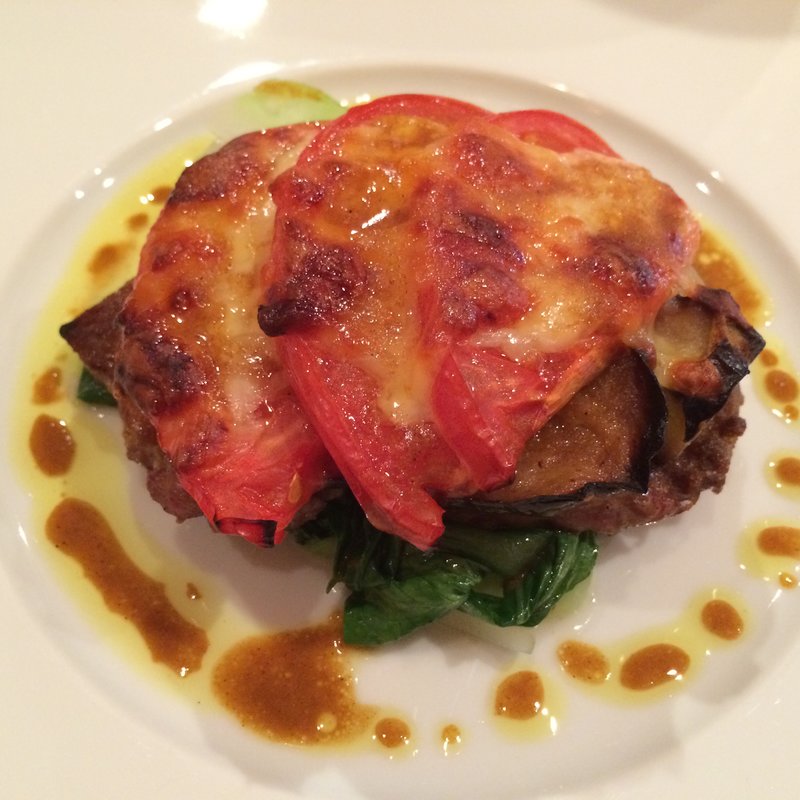 豚肉、ナス、トマトの重ね焼き(ドゥ・リヨン)