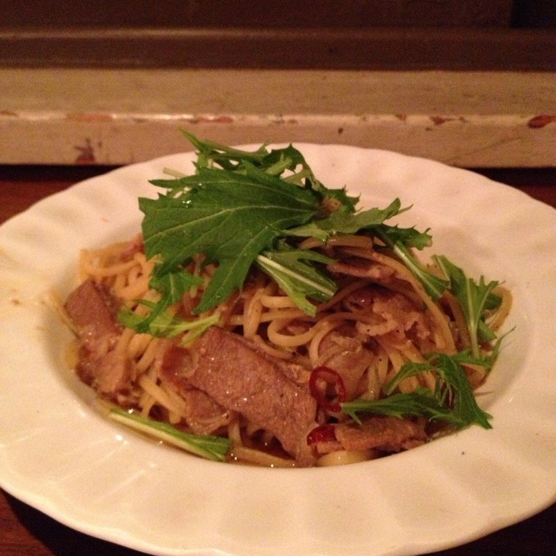 豚肉と水菜のパスタ(Cafe FLOW 名古屋)