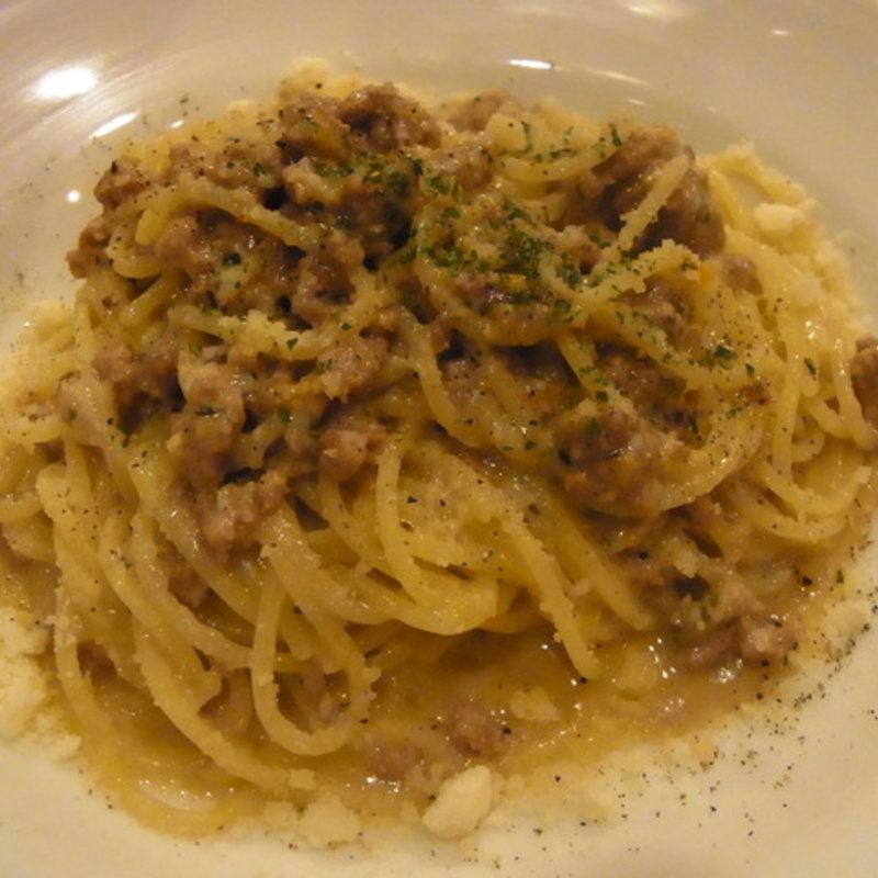 ヤンバル島豚のミートソーススパゲッティー(イタリア食堂タヴェルナポルチーニ)