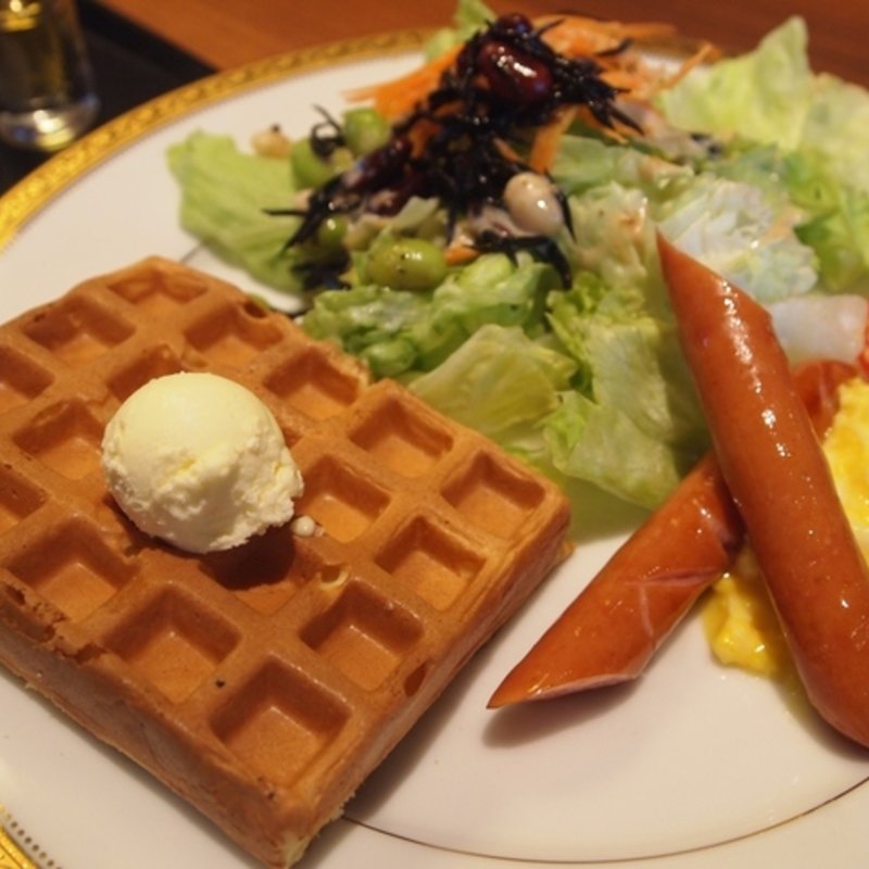 桜ワッフルモーニング(桜珈琲 泉北店)