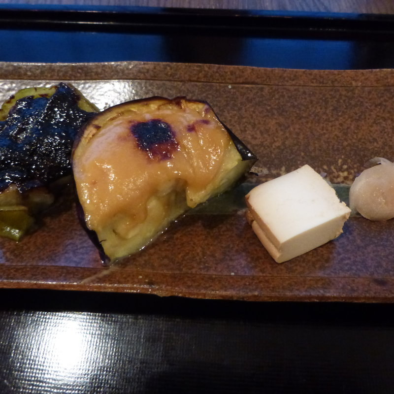 青茄子と丸茄子の田楽(つむぎや)