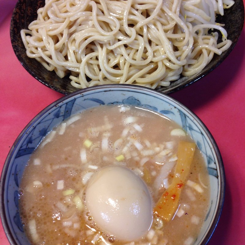 つけ麺普通 ヤサイニンニク+味玉(ラーメン二郎  新宿歌舞伎町店)
