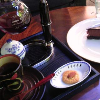 珈琲とチョコケーキ(カフェドゆらり)