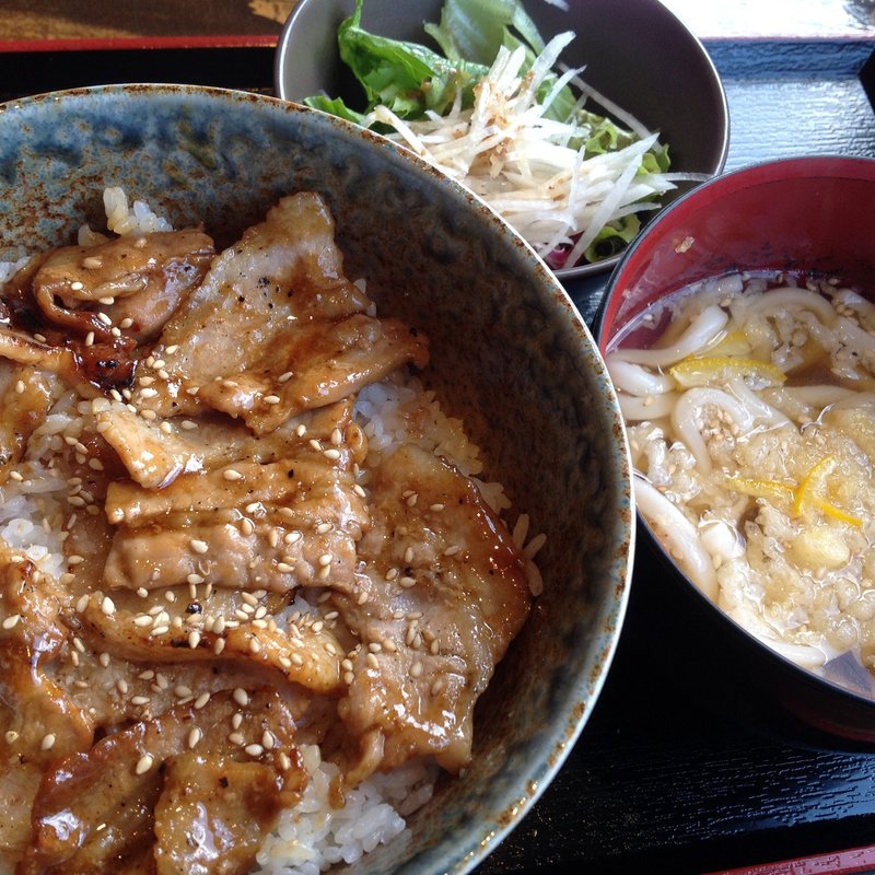 豚どん 半うどんセット(炭火七厘房 あぶり家)