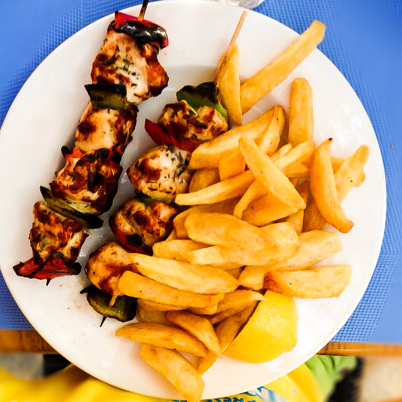 Chicken souvlaki (Amorosso by plati beach hotel)