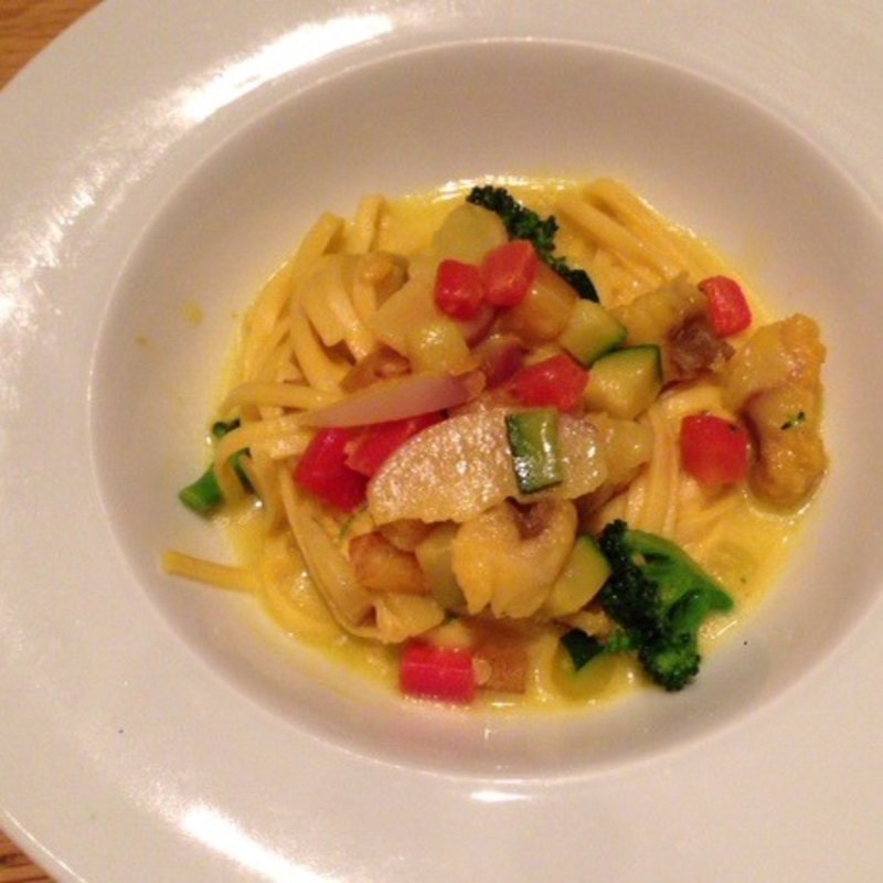 アンコウとサフランのスパゲティ(Amalfi NOVELLO)