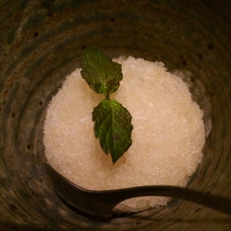 リッチアップルとはちみつのシャーベット(博多もつ衛門)