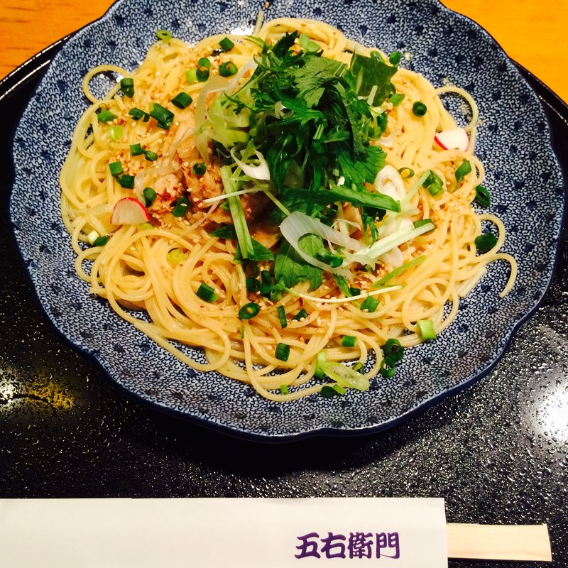 豚しゃぶ和風パスタ(五右衛門 阪急三番街)