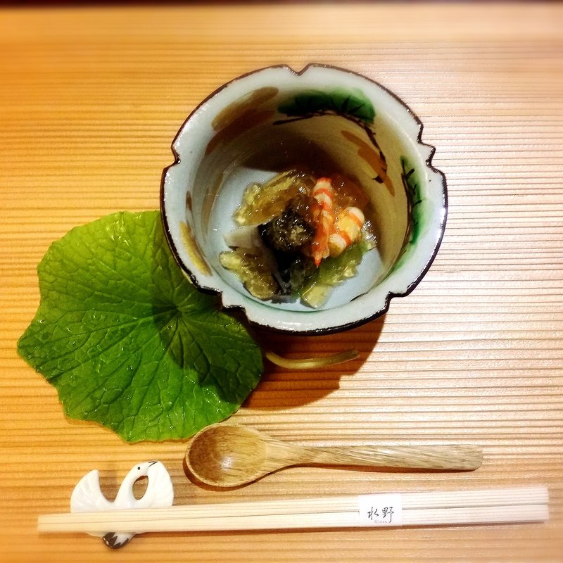 海老と茄子のゼリーよせ(銀座水野)