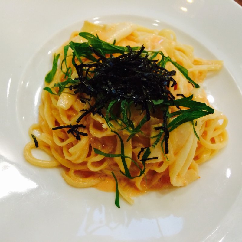 明太子とイカのクリームパスタ(ルフラン レストラン)